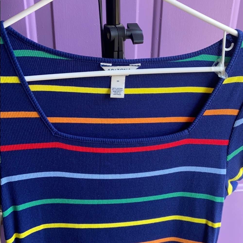 Navy blue stripped dress. - Picture 4 of 4